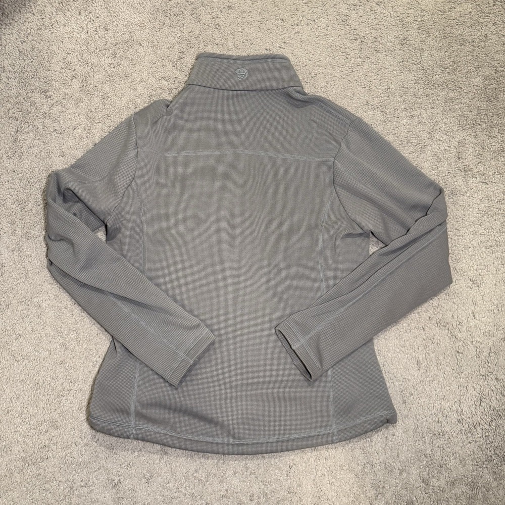 Mountain Hardwear‎ Womens Waffle Thermal Size Medium Gray Full Zip Jacket Hiking - Picture 3 of 11